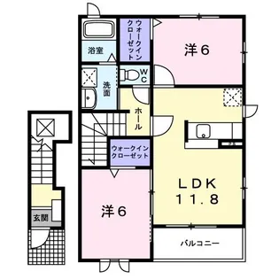 ロイヤル クレッセント I【2階】の間取り