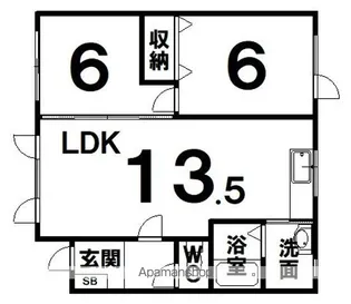 イー・エフ釧路壱番館【1階】の間取り