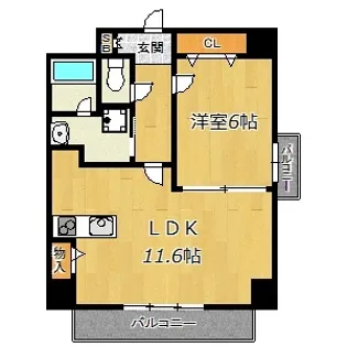 ガーデンレジデンス田川【4階】の間取り