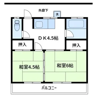 サニーハイツB【2階】の間取り