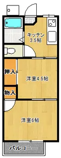 ブルースカイハイツA【1階】の間取り