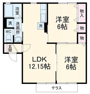 グリシーナB【1階】の間取り