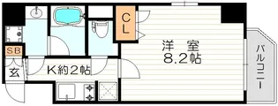 エスライズ東天満【7階】の間取り