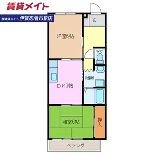 フラット立石B(青山羽根)【1階】の間取り