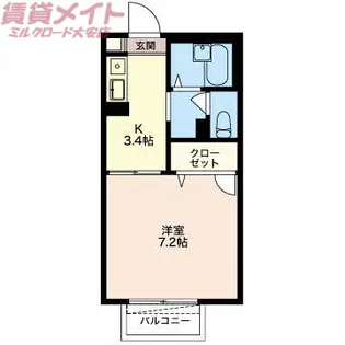 フラットルール B棟【2階】の間取り
