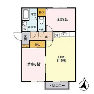 メゾン・メルヴェーユ【1階】の間取り