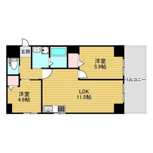 米虫ハイツ【2階】の間取り