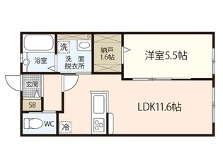 River side K【1階】の間取り