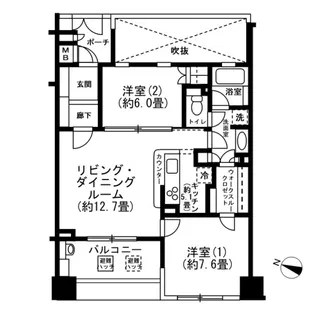 グランリビオマークスヒル【9階】の間取り