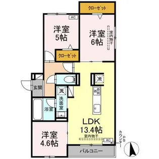 セレスティア鷺山 WEST【3階】の間取り