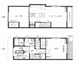 広島県広島市南区南大河町【一戸建】の間取り