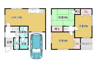大阪府羽曳野市飛鳥【一戸建】の間取り