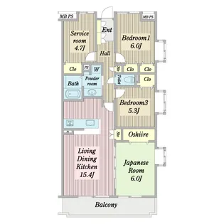 ハイホームみずほ台【1階】の間取り