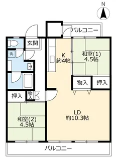 UR花園【2階】の間取り