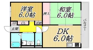 武庫之荘ガーデン【3階】の間取り