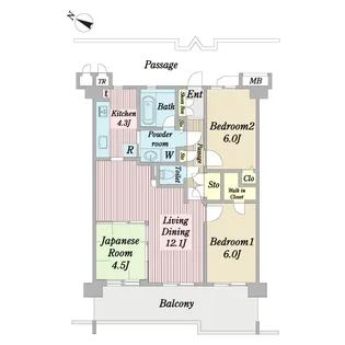 アルファグランデ緑が丘弐番街【2階】の間取り