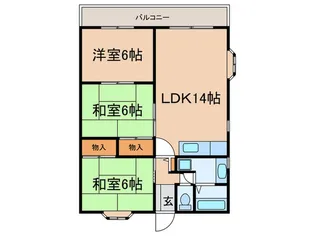 ベルシオン芦屋【2階】の間取り