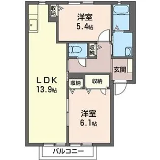 関ハイツ シャーメゾン【2階】の間取り