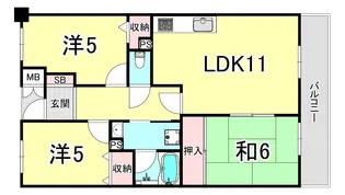 ガーデンハイツ桃山台壱番館【1階】の間取り