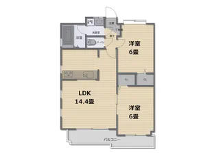 グリーンバレー弐番館【2階】の間取り