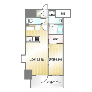 クリエイトビュー三宮磯上公園【15階】の間取り