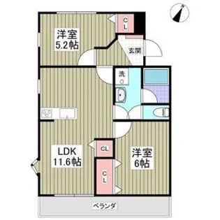 ジュネシオン・サカエ【1階】の間取り