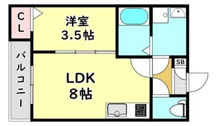 大阪府寝屋川市中神田町【アパート】の間取り