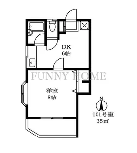 ペイジ弦巻【1階】の間取り