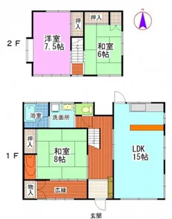 岡山県岡山市中区福泊【一戸建】の間取り