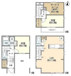 東京都葛飾区西亀有2【一戸建】の間取り