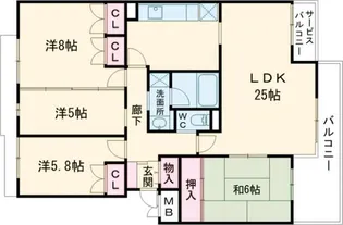 広島県広島市西区庚午中3【マンション】の間取り