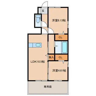 セジュールエクラ【1階】の間取り
