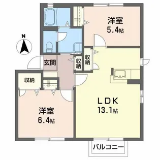 コーラルタウンF【2階】の間取り