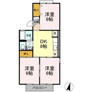 コーポ池まち花やしき【1階】の間取り