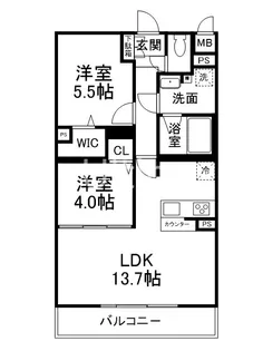 仮称)中島様マンション【2階】の間取り