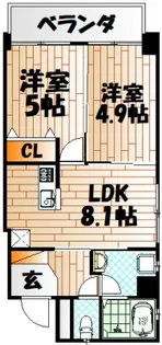 福岡県北九州市小倉北区下到津1【マンション】の間取り