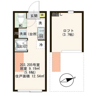 ハーモニーテラス中川4【1階】の間取り