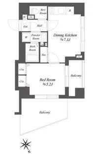 ブランシエスタ品川大井町パークエッジ【5階】の間取り