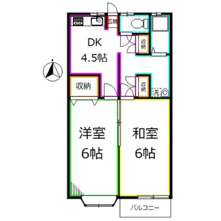 2DKの間取り画像