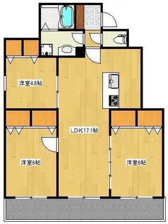 クロノス33沼山津【1階】の間取り
