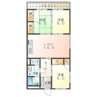 ホームタウン戸石川III【1階】の間取り