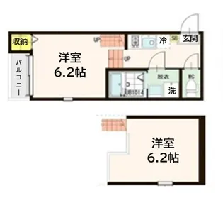 ハーモニーテラス八本松【2階】の間取り