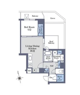 ラクレ神楽坂【6階】の間取り