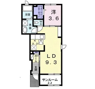 メイプル ジェルメD【1階】の間取り