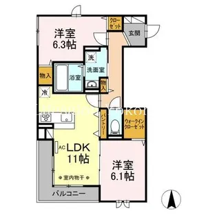 サンガーデン【2階】の間取り