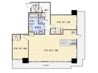なんばグランドマスターズタワー【26階】の間取り