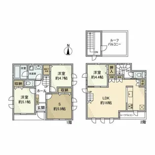 東京都世田谷区松原4【一戸建】の間取り