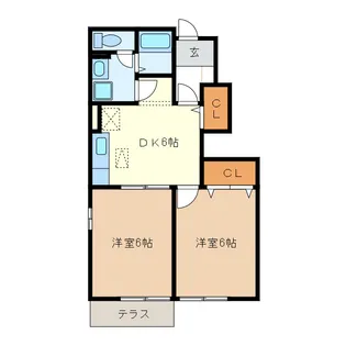 レジデンスブロッコリー A・B棟【1階】の間取り