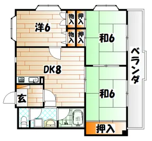 ハイツ赤坂II【2階】の間取り