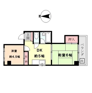 メゾンドアサカ【4階】の間取り
